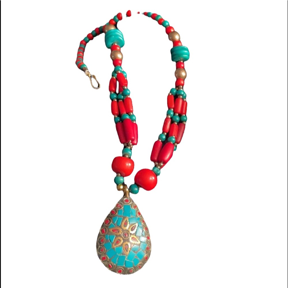 NWT. Sacred Threads Beaded Necklace. CL/TQ - Picture 1 of 6